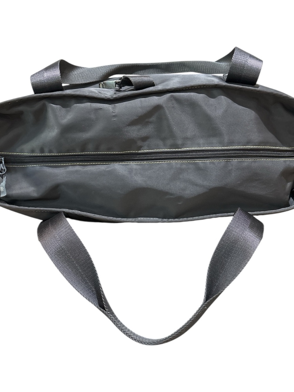 Athleta Gray Shoulder Bag Large Zip Top Travel Gym Yoga Carry All Bag Tote - Picture 6 of 11
